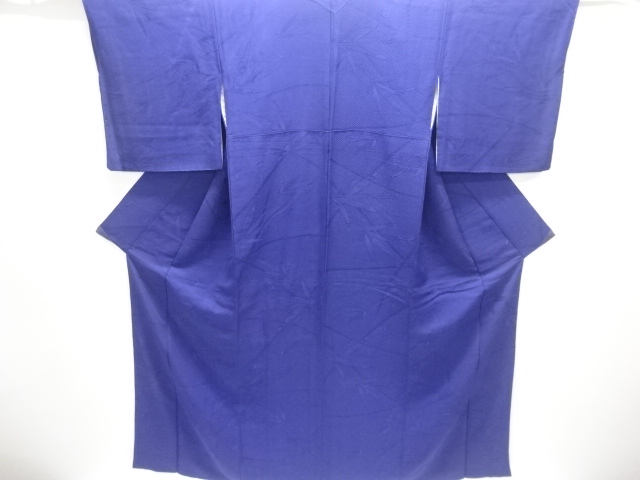 笹の葉模様織り出し色無地着物